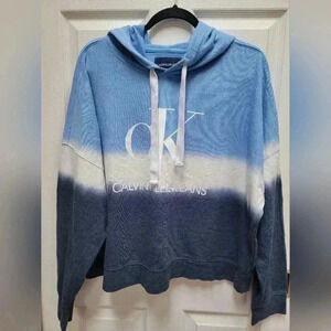 Calvin Klein Jeans Tie Dye Long Sleeve Crop Hoodie Size XXL